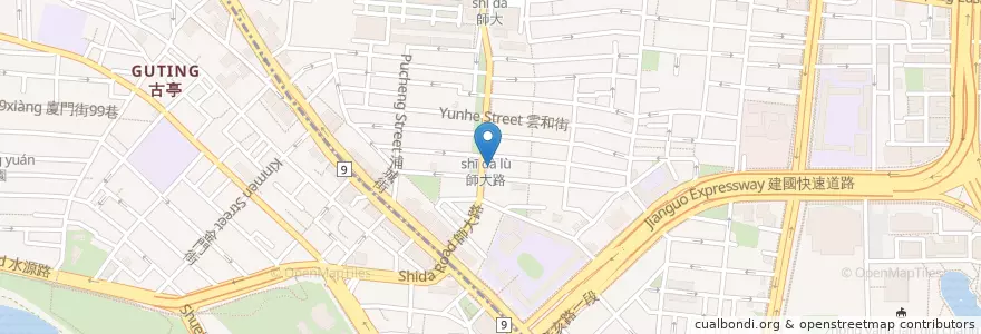 Mapa de ubicacion de 師大藥局 en Taiwan, Nuova Taipei, Taipei, 大安區.