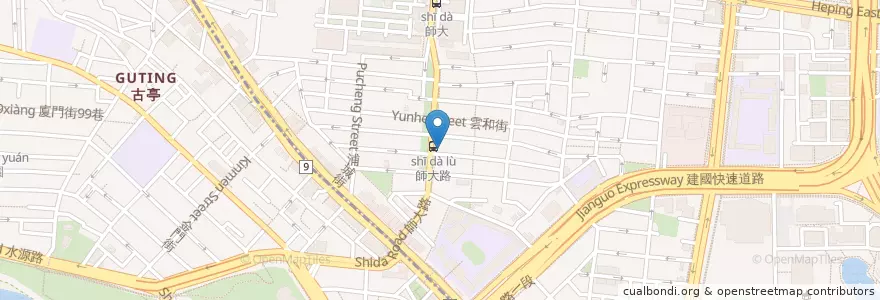 Mapa de ubicacion de 甘泉魚麵 en Тайвань, Новый Тайбэй, Тайбэй, Даань.