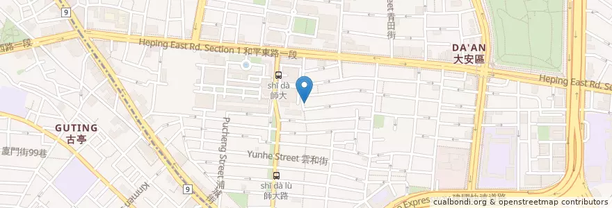 Mapa de ubicacion de 大腸麵線 en 台湾, 新北市, 台北市, 大安区.