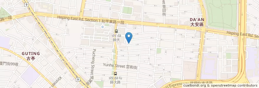 Mapa de ubicacion de 正宗馬來西亞咖哩雞 肉骨茶 en Тайвань, Новый Тайбэй, Тайбэй, Даань.