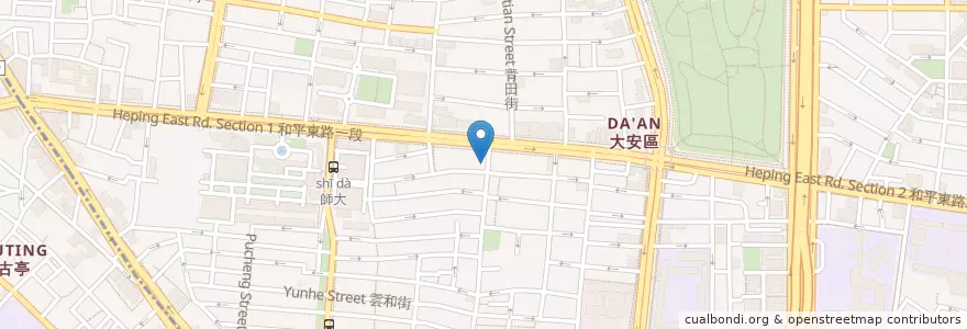 Mapa de ubicacion de 初魚料亭 en 台湾, 新北市, 台北市, 大安区.