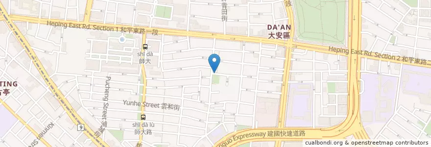 Mapa de ubicacion de 泰順街市場 en 台湾, 新北市, 台北市, 大安区.