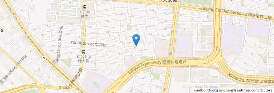 Mapa de ubicacion de 耶和華見證人王國聚會所舊址 en 台湾, 新北市, 台北市, 大安区.
