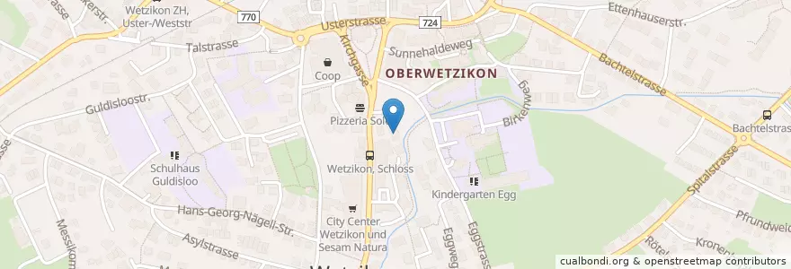Mapa de ubicacion de raum132 en Zwitserland, Zürich, Bezirk Hinwil, Wetzikon (Zh).
