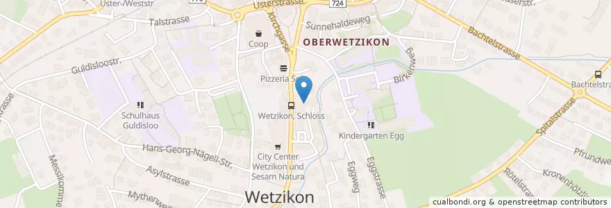 Mapa de ubicacion de 5 Stärn en Svizzera, Zurigo, Bezirk Hinwil, Wetzikon (Zh).