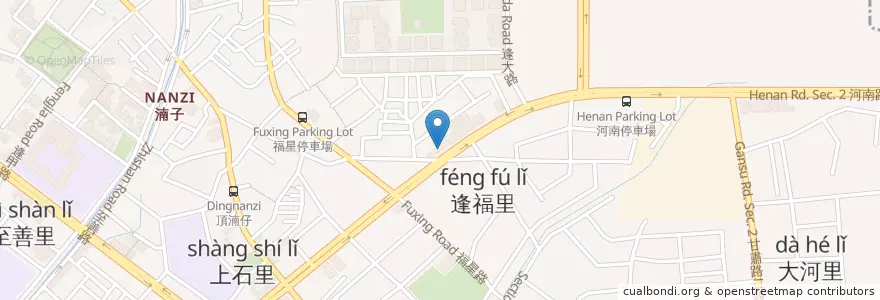 Mapa de ubicacion de 綠蓋茶‧館 en Taiwan, Taichung, Xitun District.