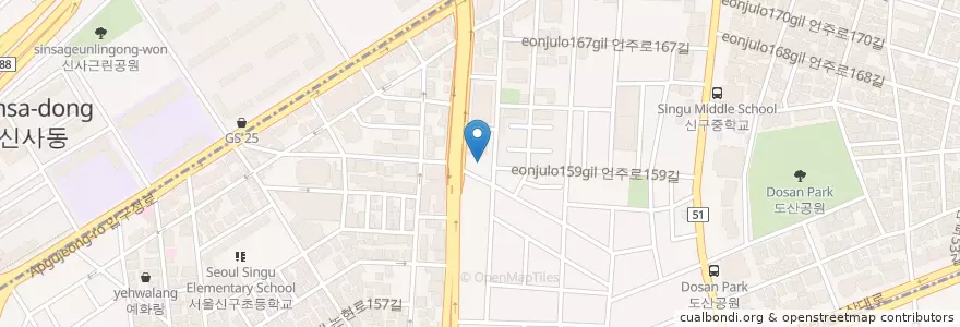 Mapa de ubicacion de CGV 압구정 en 韩国/南韓, 首尔, 江南區, 신사동, 압구정동.