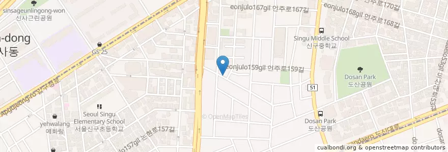 Mapa de ubicacion de A Twosome Place en South Korea, Seoul, Gangnam-Gu, Sinsa-Dong, Apgujeong-Dong.