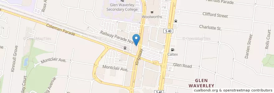 Mapa de ubicacion de Bendigo Bank en Australia, Victoria, City Of Monash.