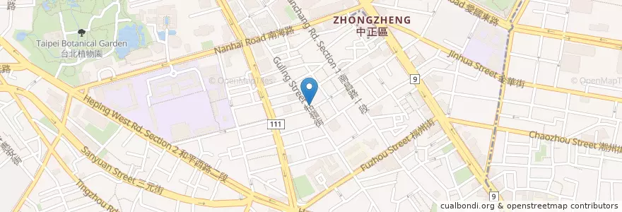 Mapa de ubicacion de 津味肉圓 en 臺灣, 新北市, 臺北市, 中正區.