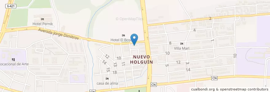 Mapa de ubicacion de Punto El Bosque en كوبا, Holguín, Holguín.