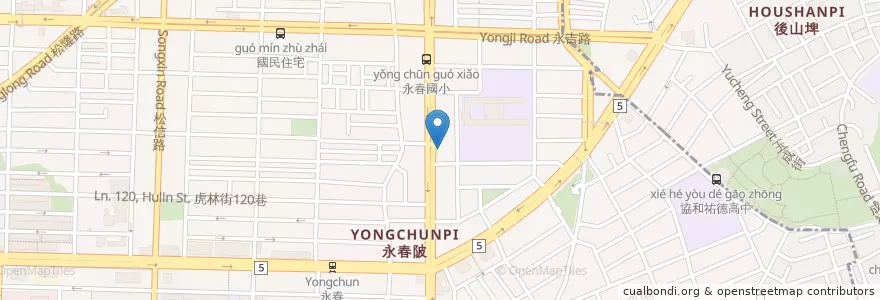 Mapa de ubicacion de 合作金庫商業銀行 en 臺灣, 新北市, 臺北市, 信義區.