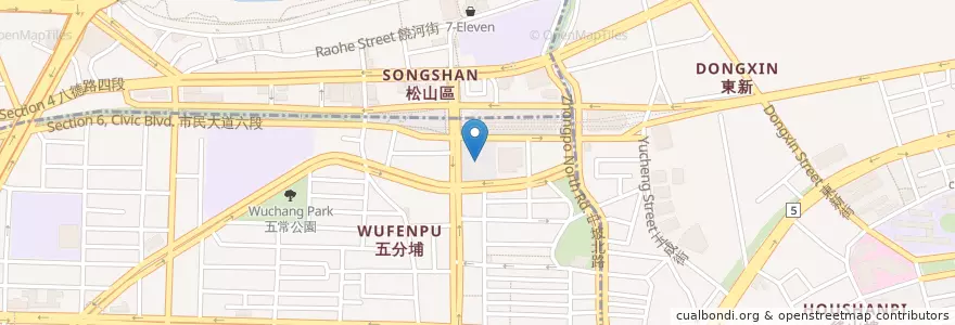 Mapa de ubicacion de 松山車站地下停車場 en Taiwan, 新北市, Taipé, 信義區.