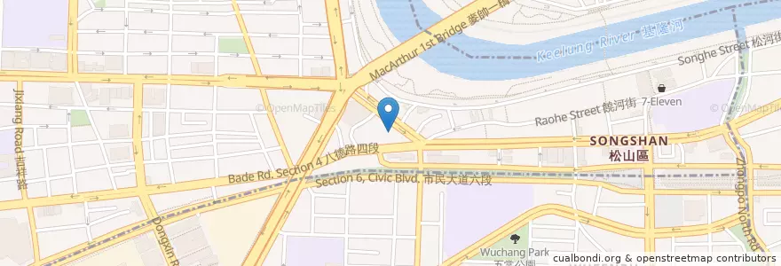 Mapa de ubicacion de 香港豪記燒臘 en 臺灣, 新北市, 臺北市, 松山區.