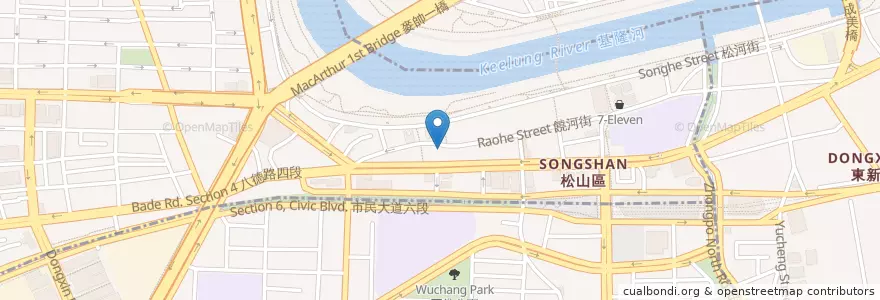 Mapa de ubicacion de 松山福德宮 en Tayvan, 新北市, Taipei, 松山區.