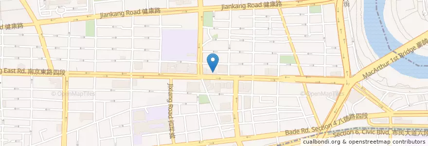 Mapa de ubicacion de 老虎醬溫州大餛飩 en 臺灣, 新北市, 臺北市, 松山區.