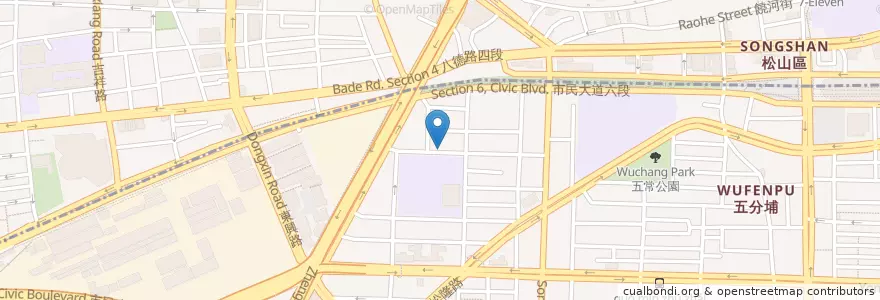 Mapa de ubicacion de 惠佑宮 en 臺灣, 新北市, 臺北市, 松山區.