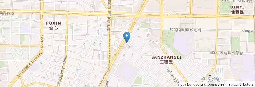Mapa de ubicacion de 艾樂咖啡 en تايوان, تايبيه الجديدة, تايبيه, 大安區.