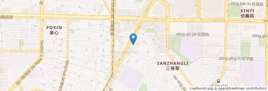 Mapa de ubicacion de 臭臭鍋 en Taiwan, Nuova Taipei, Taipei, 大安區.