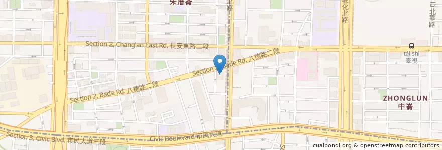 Mapa de ubicacion de 滙豐(台灣)商業銀行 en Taïwan, Nouveau Taipei, Taipei, District De Songshan.