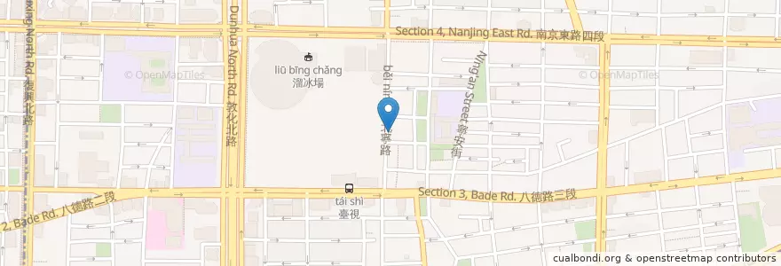 Mapa de ubicacion de 卡樂親子蔬食餐廳 en 타이완, 신베이 시, 타이베이시, 쑹산 구.