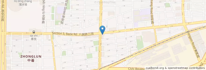 Mapa de ubicacion de 立康大藥局 en تایوان, 新北市, تایپه, 松山區.