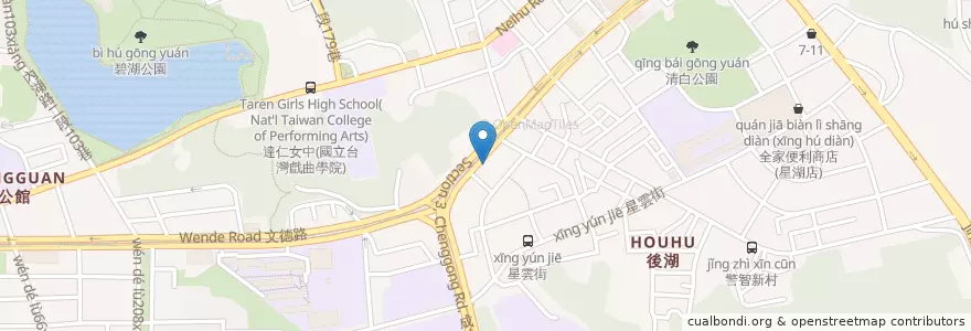 Mapa de ubicacion de 全國健康素食 en 臺灣, 新北市, 臺北市, 內湖區.