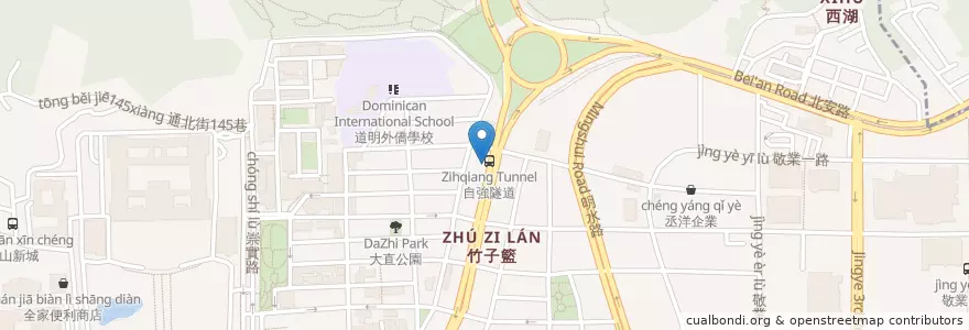 Mapa de ubicacion de 周胖子餃子館 en Taiwan, 新北市, Taipé, 中山區.