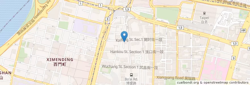 Mapa de ubicacion de 高雄銀行 en Taiwan, 新北市, Taipei, 中正區.