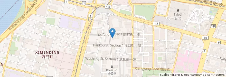 Mapa de ubicacion de 永豐商業銀行 en تايوان, تايبيه الجديدة, تايبيه, 中正區.