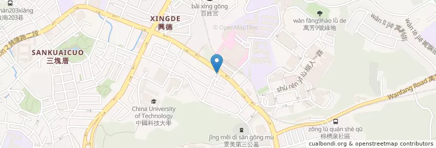 Mapa de ubicacion de Tomod's en 타이완, 신베이 시, 타이베이시, 원산 구.