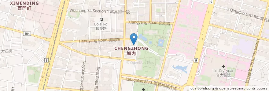 Mapa de ubicacion de 種福園 en تایوان, 新北市, تایپه, 中正區.