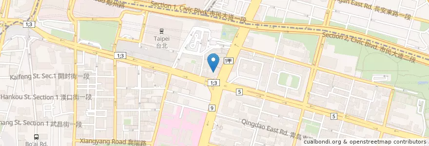 Mapa de ubicacion de 生命河基督教會 en 臺灣, 新北市, 臺北市, 中正區.