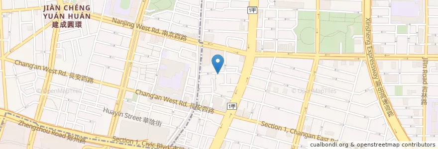 Mapa de ubicacion de 甘榜馳明海南雞飯 en Taiwan, 新北市, Taipei, 中山區.