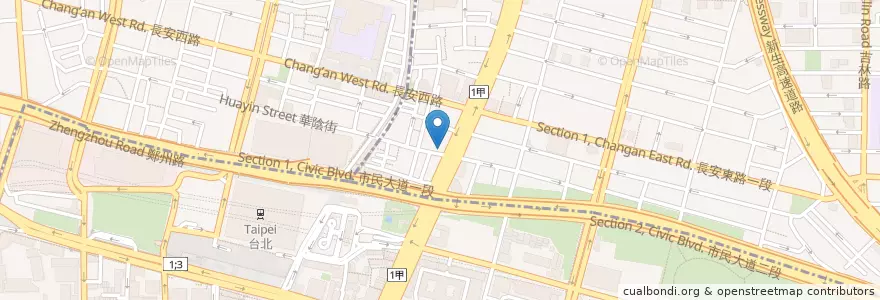 Mapa de ubicacion de 魯山人 en 臺灣, 新北市, 臺北市, 中山區.