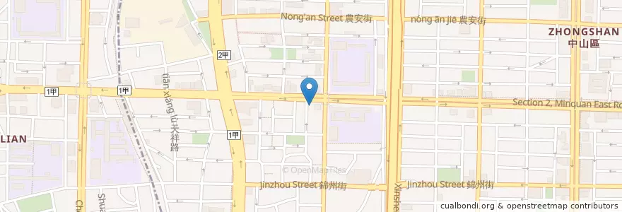 Mapa de ubicacion de 熱炒100 en تايوان, تايبيه الجديدة, تايبيه, 中山區.