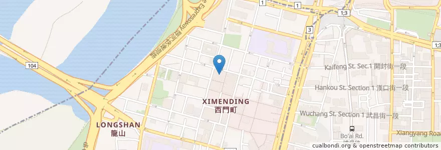 Mapa de ubicacion de 六福停車場 en 臺灣, 新北市, 臺北市, 萬華區.