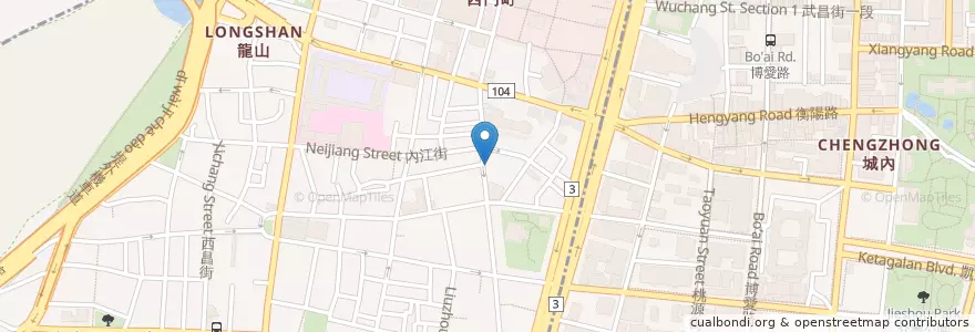 Mapa de ubicacion de 鳳城燒臘 en Taiwan, 新北市, Taipei, 萬華區.