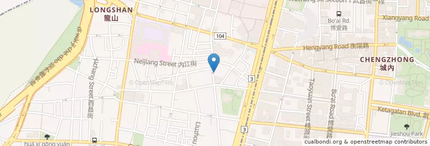 Mapa de ubicacion de 大程餃子麵館 en 臺灣, 新北市, 臺北市, 萬華區.