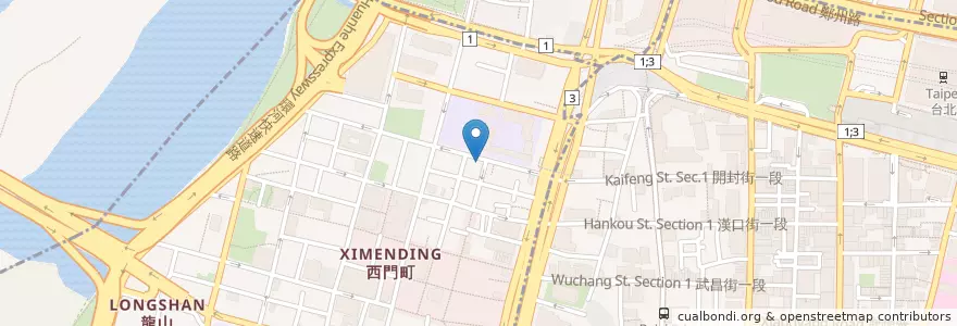 Mapa de ubicacion de 呷尚寶 en تایوان, 新北市, تایپه, 萬華區.