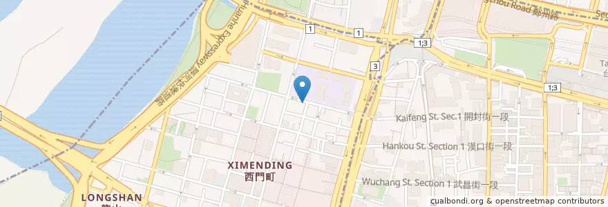Mapa de ubicacion de 麥町吐司工房 en 臺灣, 新北市, 臺北市, 萬華區.