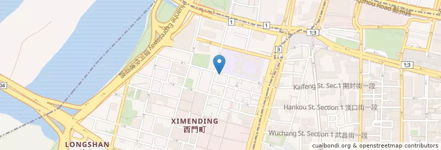 Mapa de ubicacion de 麵太郎 en تايوان, تايبيه الجديدة, تايبيه, 萬華區.