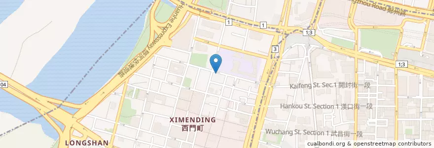 Mapa de ubicacion de 西門魚河岸居酒屋 en 台湾, 新北市, 台北市, 万華区.