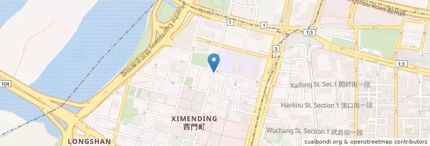 Mapa de ubicacion de 溫州大餛飩之家 en تايوان, تايبيه الجديدة, تايبيه, 萬華區.