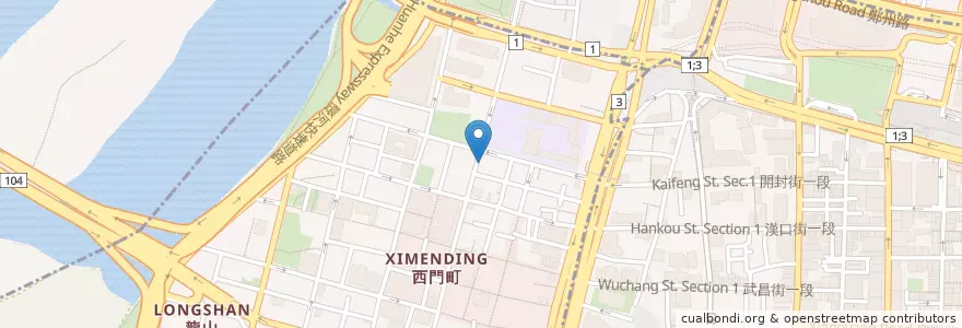 Mapa de ubicacion de 鑫鱻涮涮鍋 en 타이완, 신베이 시, 타이베이시, 완화 구.