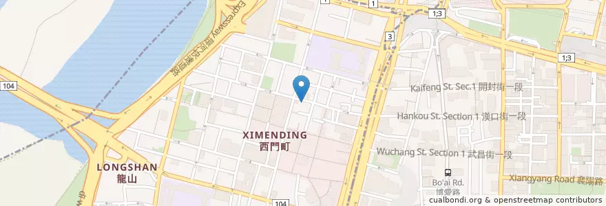 Mapa de ubicacion de 珍品養生坊 en 臺灣, 新北市, 臺北市, 萬華區.