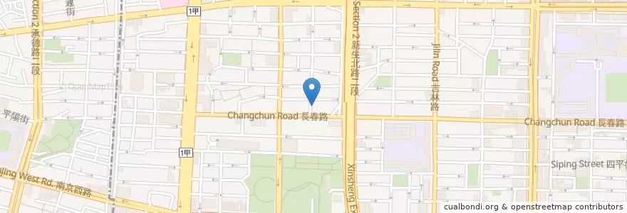 Mapa de ubicacion de 長春小吃 en تایوان, 新北市, تایپه, 中山區.