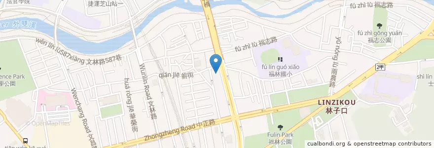 Mapa de ubicacion de 臺灣土地銀行 en تايوان, تايبيه الجديدة, تايبيه, 士林區.