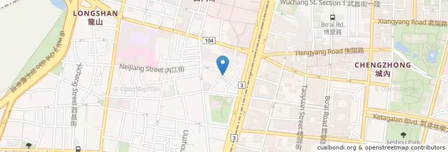 Mapa de ubicacion de 臺北漢中街郵局 en 臺灣, 新北市, 臺北市, 萬華區.