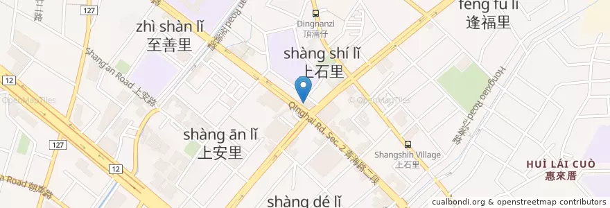 Mapa de ubicacion de 甘泉魚麵 en 臺灣, 臺中市, 西屯區.